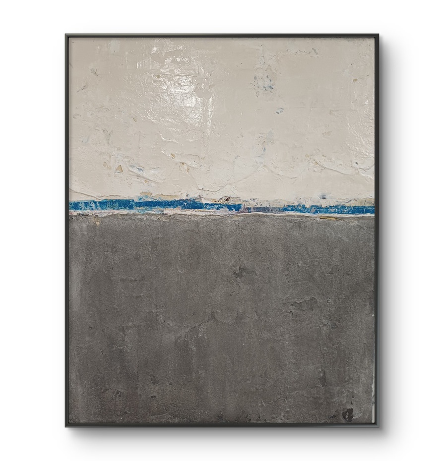 Acrylgemälde minimalistisch abstrakt, Weiß Grau
