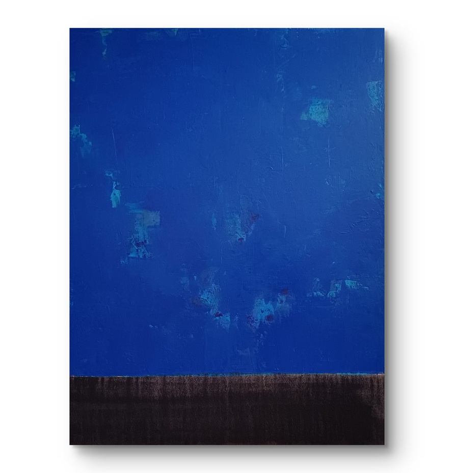 Acrylgemälde abstrakt, minimalistisch, blau