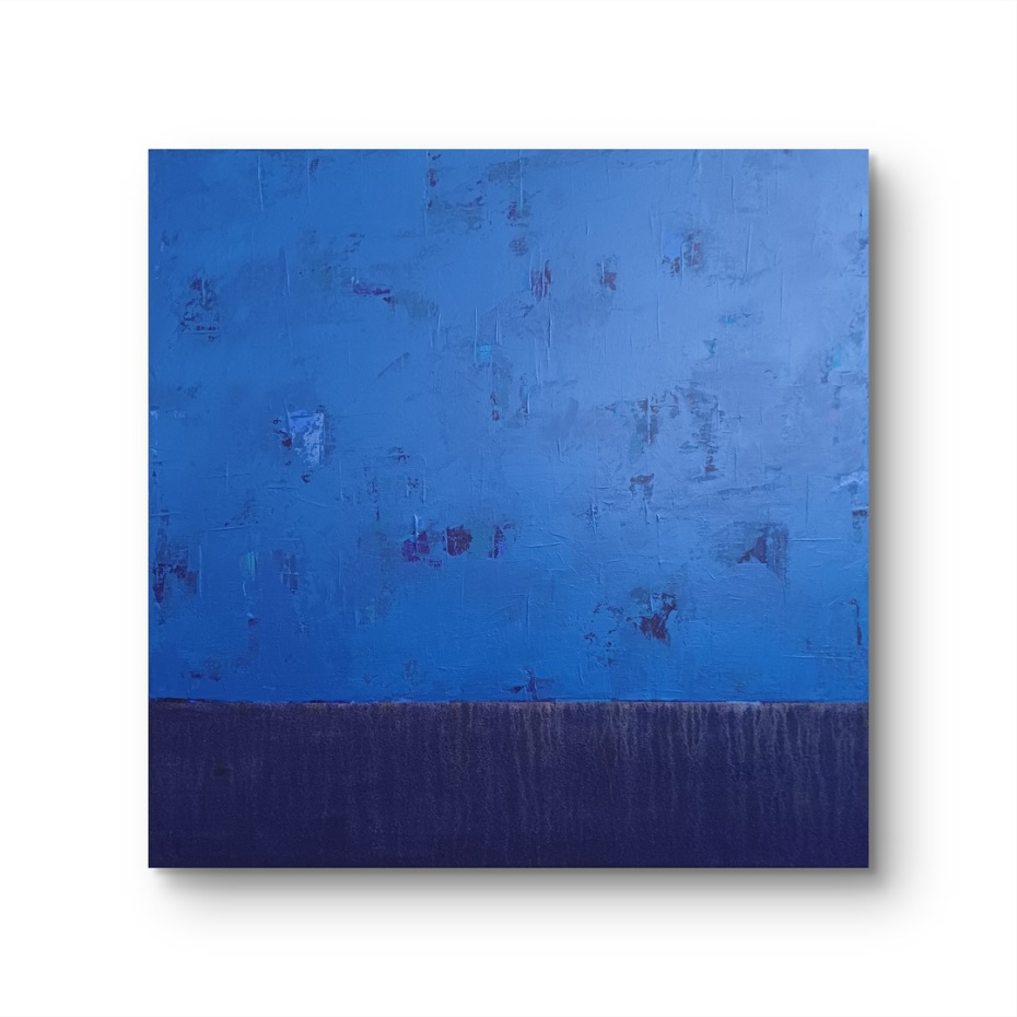 Acrylgemälde abstrakt, minimalistisch Blau