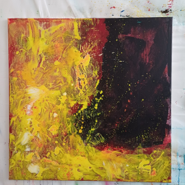 Gunter Krönes Acrylgemälde 90x90 cm Entwicklungsschritt