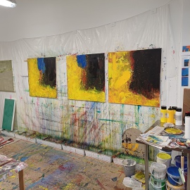 Gunter Krönes Acrylgemälde 90x90 cm Entstehungsprozess