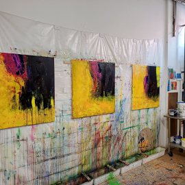 Gunter Krönes Acrylgemälde 90x90 cm Entstehungsprozess